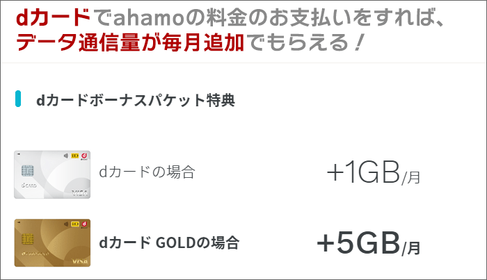 「dカード支払い」でデータ増量あり！