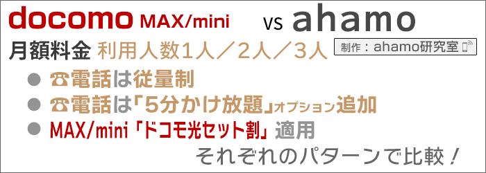ドコモとahamo比較:両社の「月額金額」を比較!