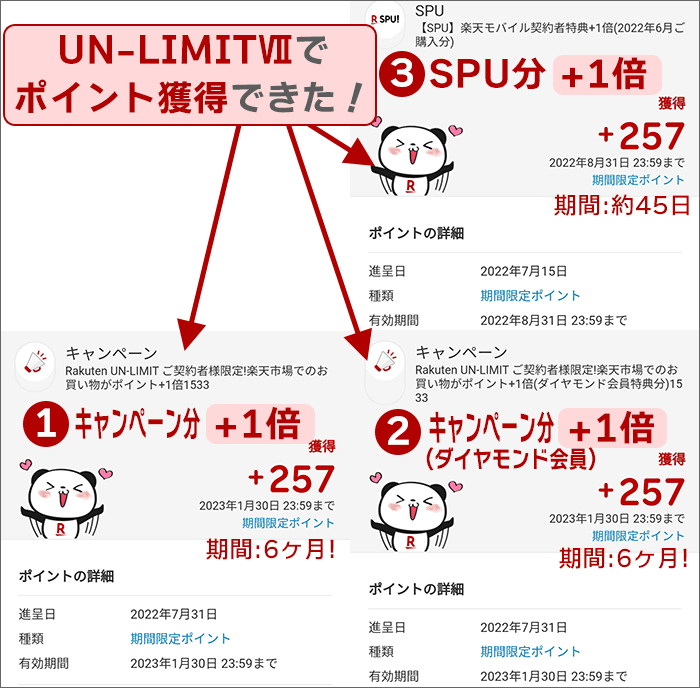 キャンペーン分も含まれたポイントが付与された!