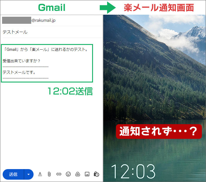 楽メール、「Gmail」と送受信できるのか検証01