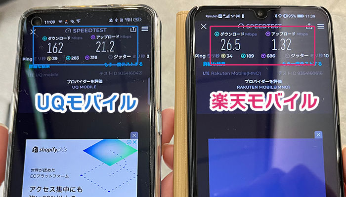 JR大阪駅･UQ/楽天モバイルの速度比較03