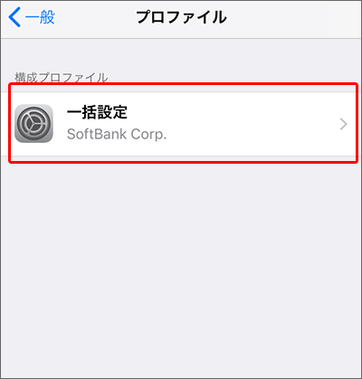iPhoneにおける、前携帯会社のプロファイルを削除する手順04