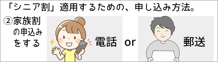 電話or郵送で「UQ家族割」の申し込みをする