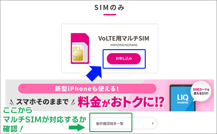 UQモバイル SIMを購入する