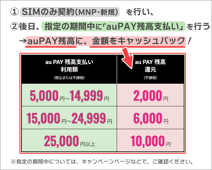 auPAYでのお買い物で、特別ポイントが還元！