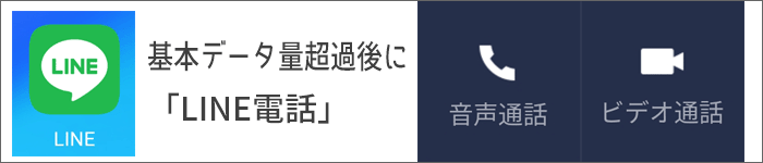 基本データ量超過後に「LINE電話」