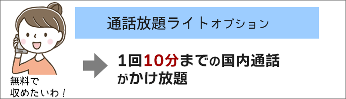 「通話放題ライト」の「無料通話」の内容