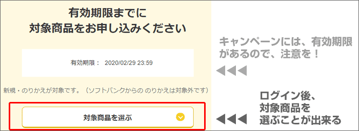 ワイモバイルのキャンペーンサイトでの申し込みの手順02