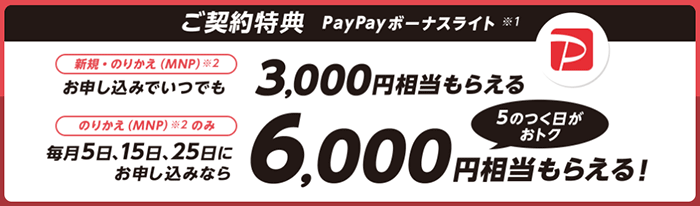 SIMのみ購入で、PayPayが貰える