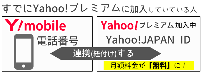Yahoo!プレミアムに加入中→そのIDで連携→無料になる！