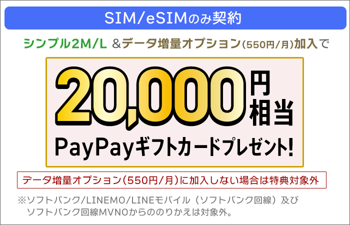 ワイモバイル公式SIM購入キャンペーン(のりかえ)